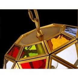 Lampe de porche, lampe de balcon, petit lustre exotique en cuivre