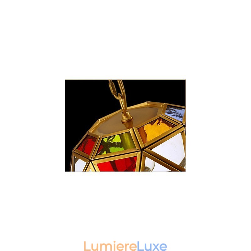 Lampe de porche, lampe de balcon, petit lustre exotique en cuivre