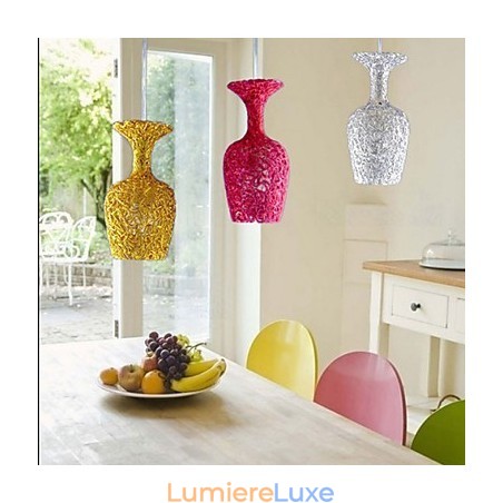 Lustre en aluminium tissé avec trois lampes frontales Apple Lustre en aluminium tissé avec trois lampes frontales Apple