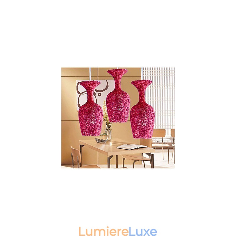 Lustre en aluminium tissé avec trois lampes frontales Apple