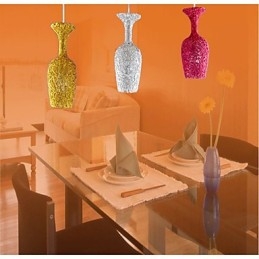 Lustre en aluminium tissé avec trois lampes frontales Apple
