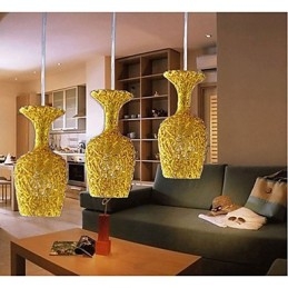 Lustre en aluminium tissé avec trois lampes frontales Apple
