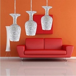 Lustre en aluminium tissé avec trois lampes frontales Apple