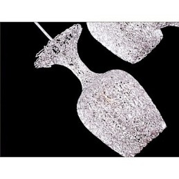 Lustre en aluminium tissé avec trois lampes frontales Apple