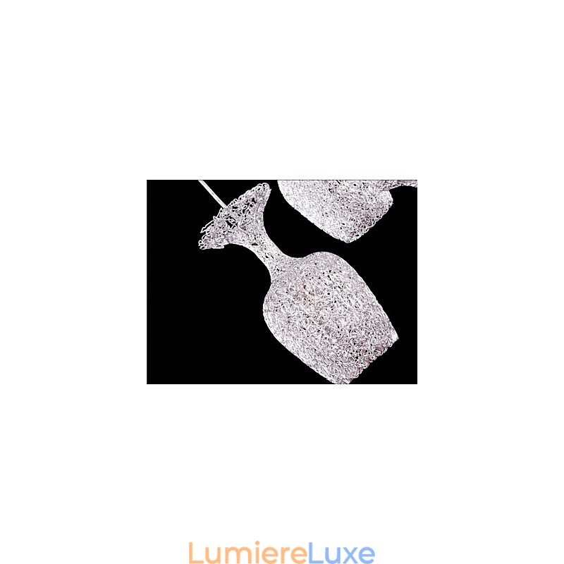 Lustre en aluminium tissé avec trois lampes frontales Apple