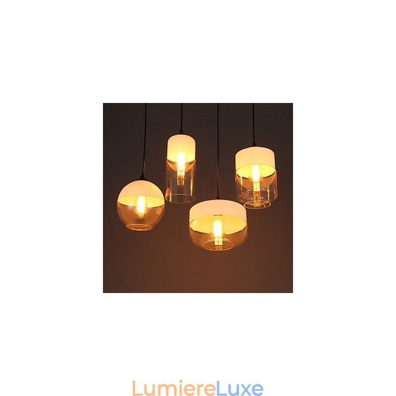 Lustre en verre et fer forgé de la boutique d'escaliers créative nordique