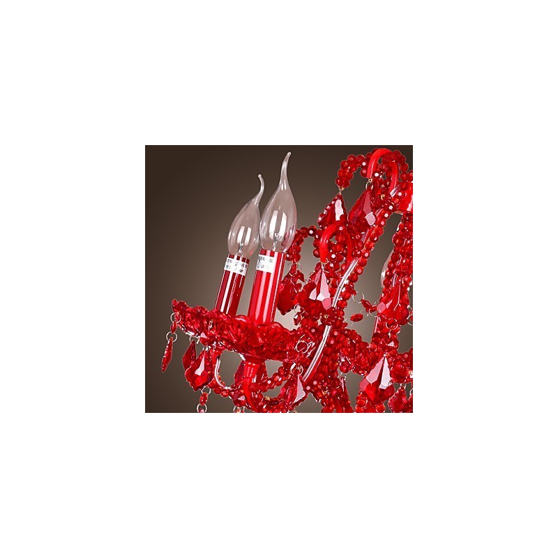 Lustre moderne contemporain en cristal et métal chromé