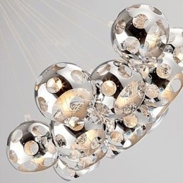Suspension Globe moderne et contemporaine en métal chromé