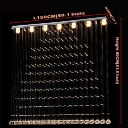 Suspension en cristal K9, lustre suspendu en fil métallique, éclairage de plafond