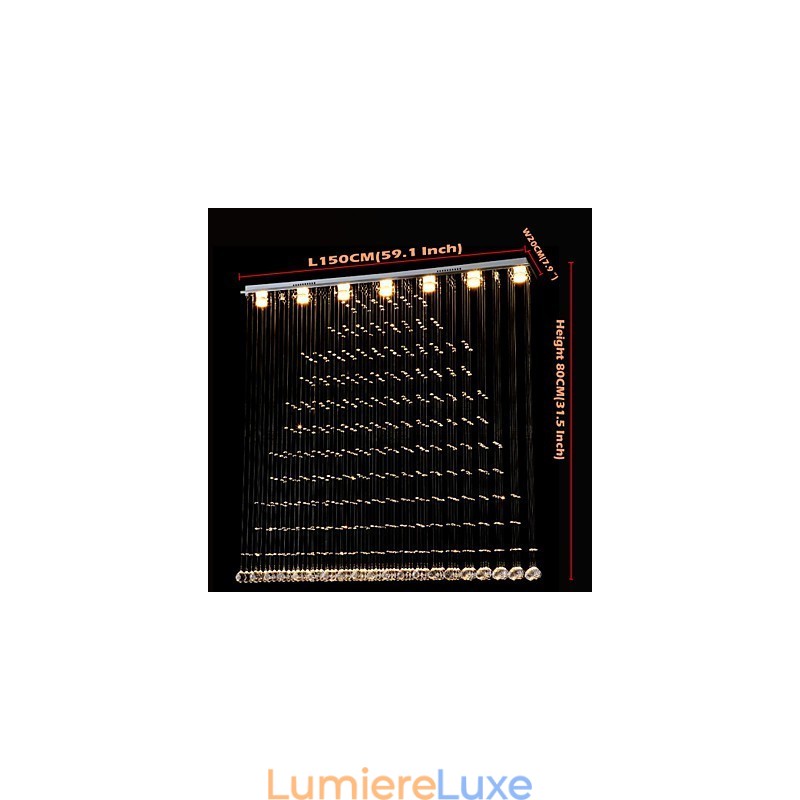 Suspension en cristal K9, lustre suspendu en fil métallique, éclairage de plafond
