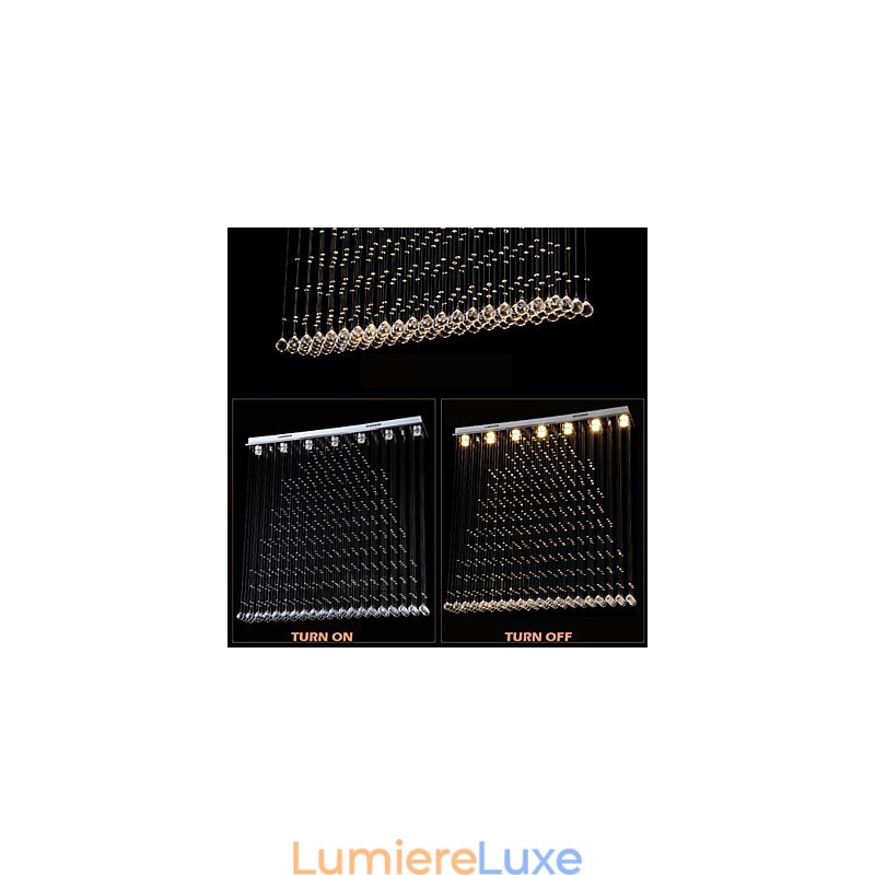 Suspension en cristal K9, lustre suspendu en fil métallique, éclairage de plafond