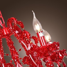 Lustre moderne contemporain en cristal et métal chromé