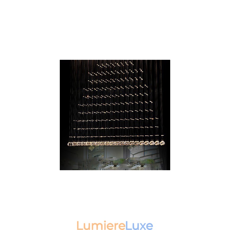 Suspension en cristal K9, lustre suspendu en fil métallique, éclairage de plafond