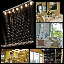 Suspension en cristal K9, lustre suspendu en fil métallique, éclairage de plafond