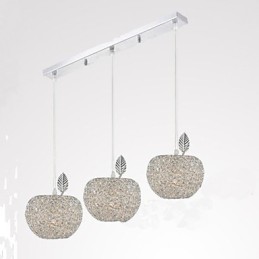Lustre en aluminium tissé avec trois lampes frontales Apple