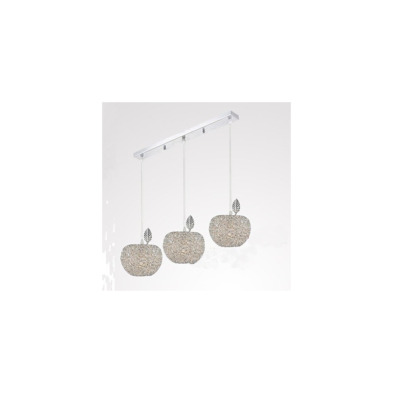 Lustre en aluminium tissé avec trois lampes frontales Apple