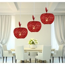 Lustre en aluminium tissé avec trois lampes frontales Apple
