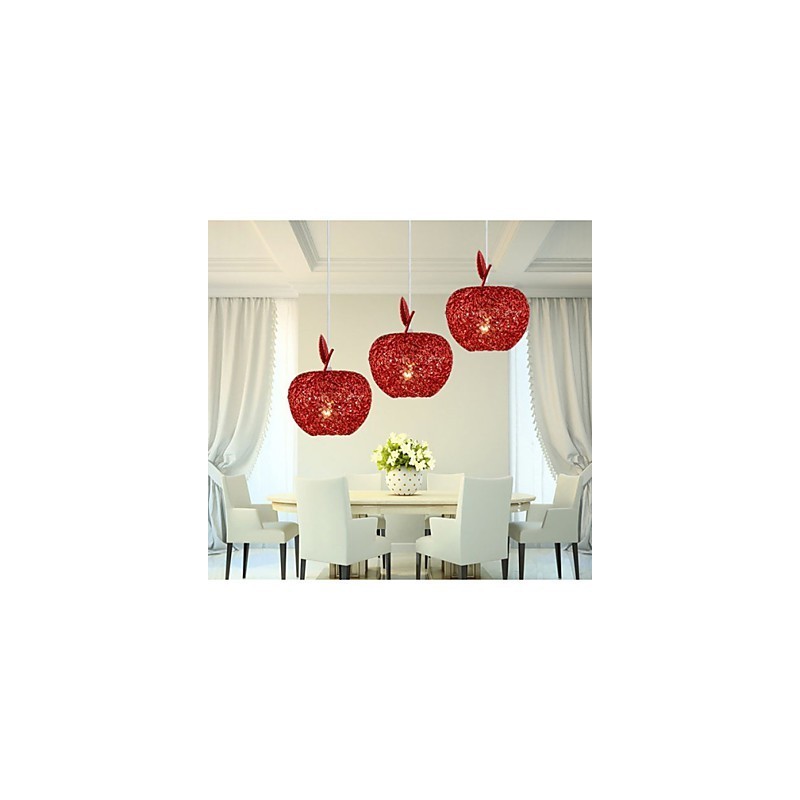 Lustre en aluminium tissé avec trois lampes frontales Apple