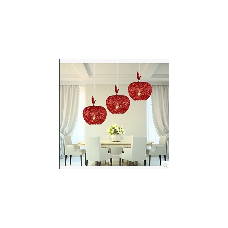 Lustre en aluminium tissé avec trois lampes frontales Apple