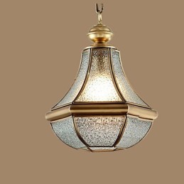 Suspension Country américaine de petite taille, tout en cuivre et verre simple