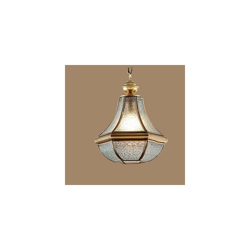 Suspension Country américaine de petite taille, tout en cuivre et verre simple