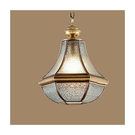 Suspension Country américaine de petite taille, tout en cuivre et verre simple Suspension Country américaine de petite taille, tout en cuivre et verre simple