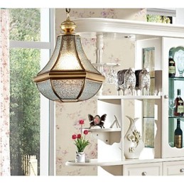 Suspension Country américaine de petite taille, tout en cuivre et verre simple
