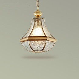 Suspension Country américaine de petite taille, tout en cuivre et verre simple