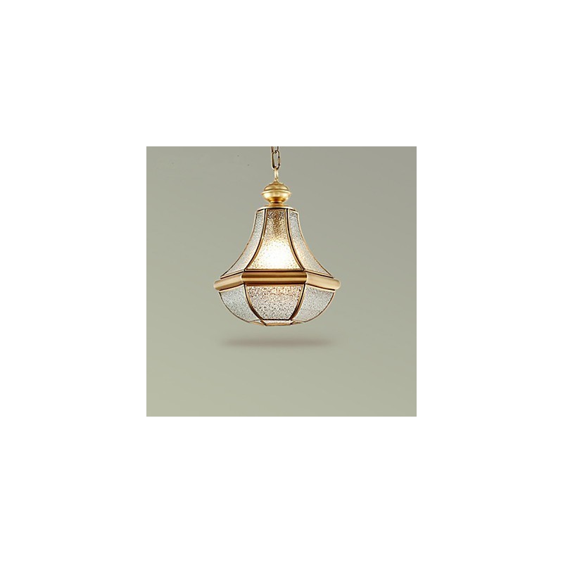 Suspension Country américaine de petite taille, tout en cuivre et verre simple