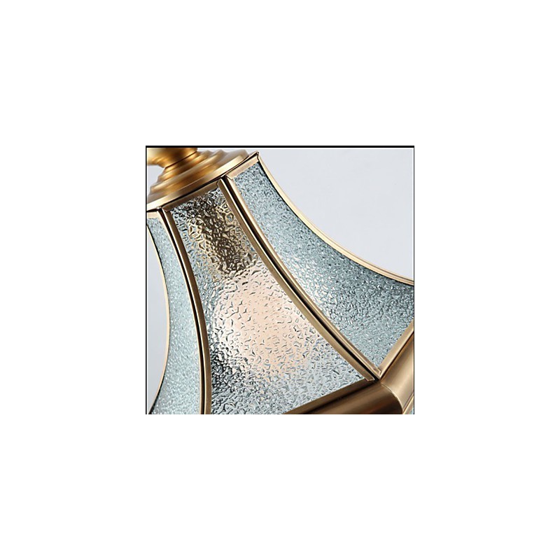 Suspension Country américaine de petite taille, tout en cuivre et verre simple