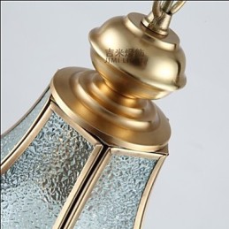 Suspension Country américaine de petite taille, tout en cuivre et verre simple