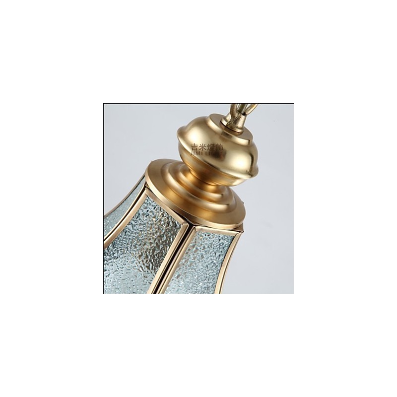 Suspension Country américaine de petite taille, tout en cuivre et verre simple