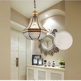 Suspension Country américaine de petite taille, tout en cuivre et verre simple