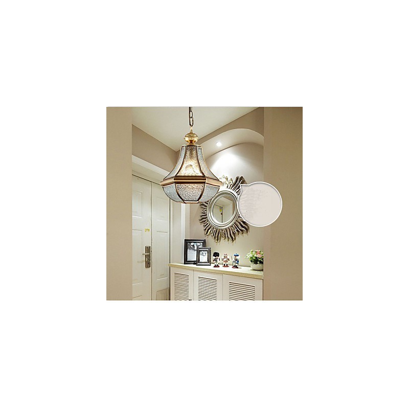 Suspension Country américaine de petite taille, tout en cuivre et verre simple