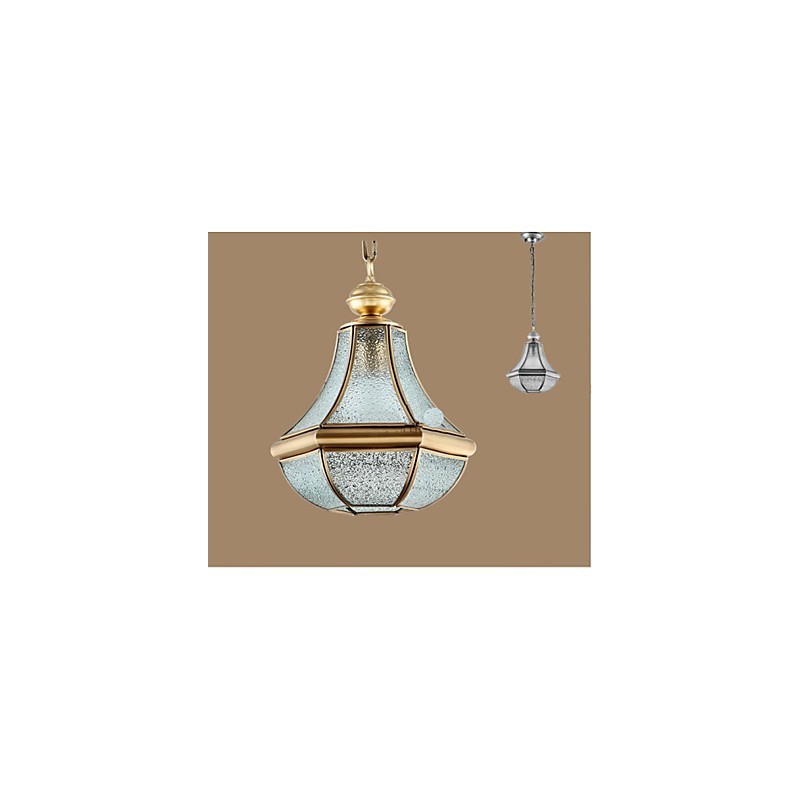 Suspension Country américaine de petite taille, tout en cuivre et verre simple