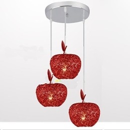 Lustre en aluminium tissé avec lampe à trois têtes Apple A