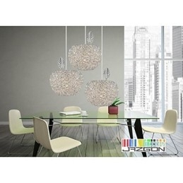 Lustre en aluminium tissé avec lampe à trois têtes Apple A