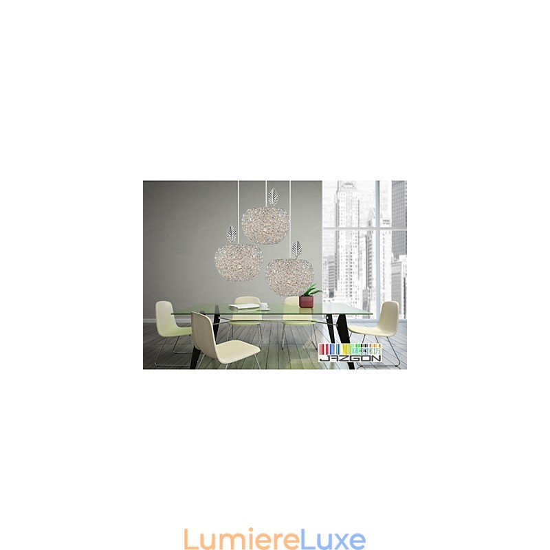 Lustre en aluminium tissé avec lampe à trois têtes Apple A