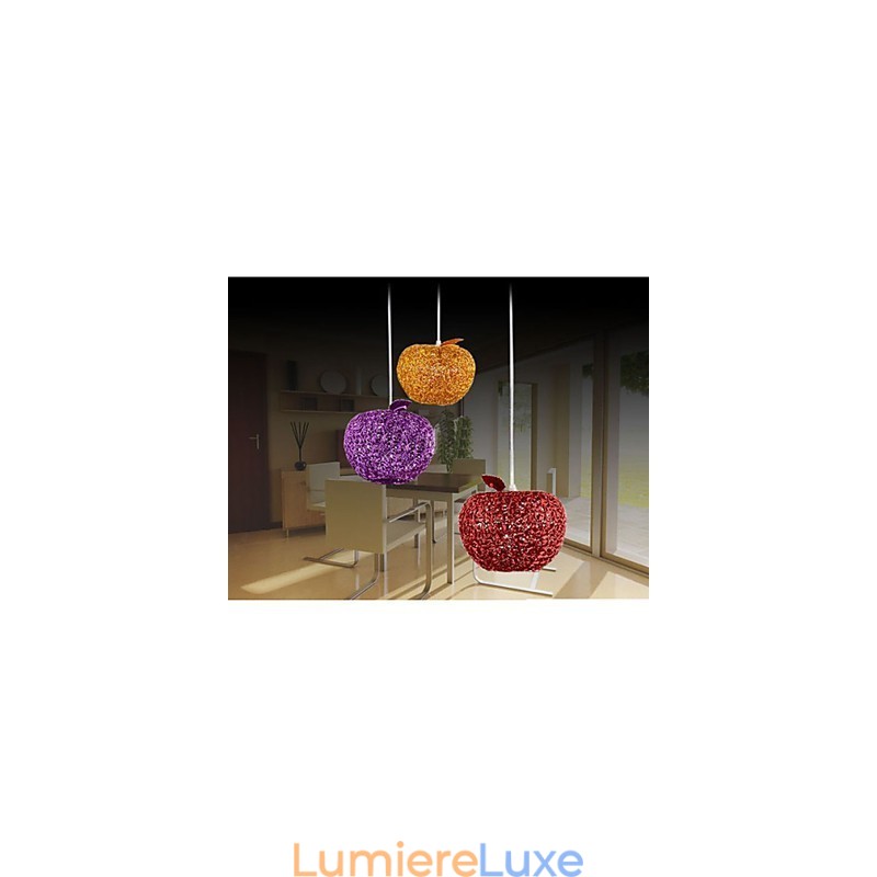 Lustre en aluminium tissé avec lampe à trois têtes Apple A