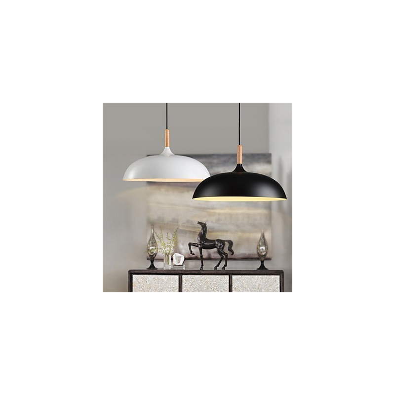 Lampe suspendue rétro en bois et métal pour café
