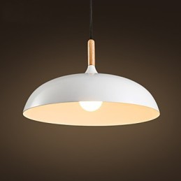 Lampe suspendue rétro en bois et métal pour café