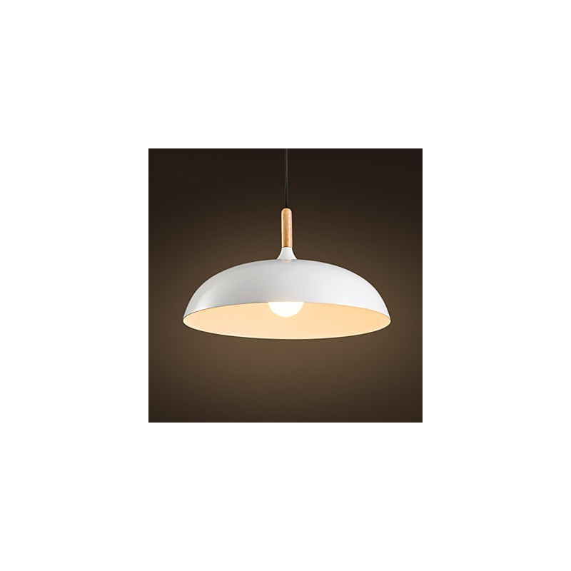 Lampe suspendue rétro en bois et métal pour café