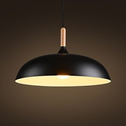 Lampe suspendue rétro en bois et métal pour café