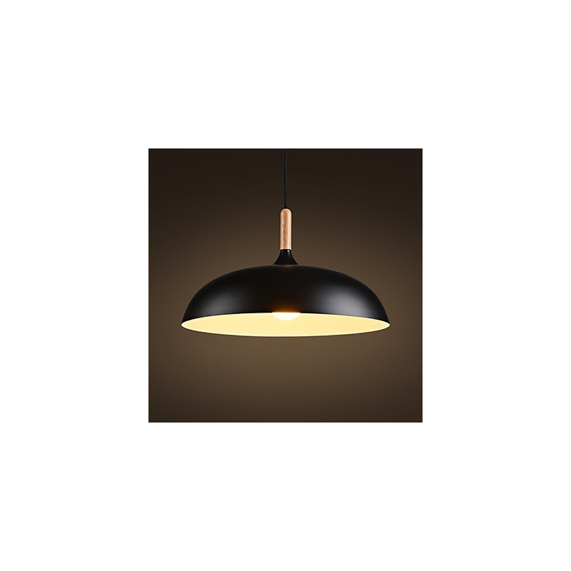 Lampe suspendue rétro en bois et métal pour café