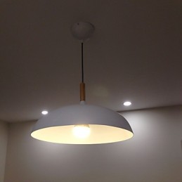 Lampe suspendue rétro en bois et métal pour café