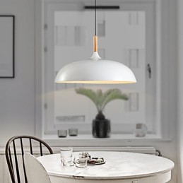Lampe suspendue rétro en bois et métal pour café