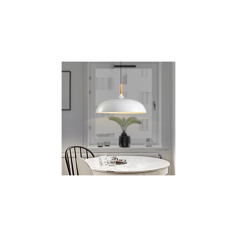 Lampe suspendue rétro en bois et métal pour café