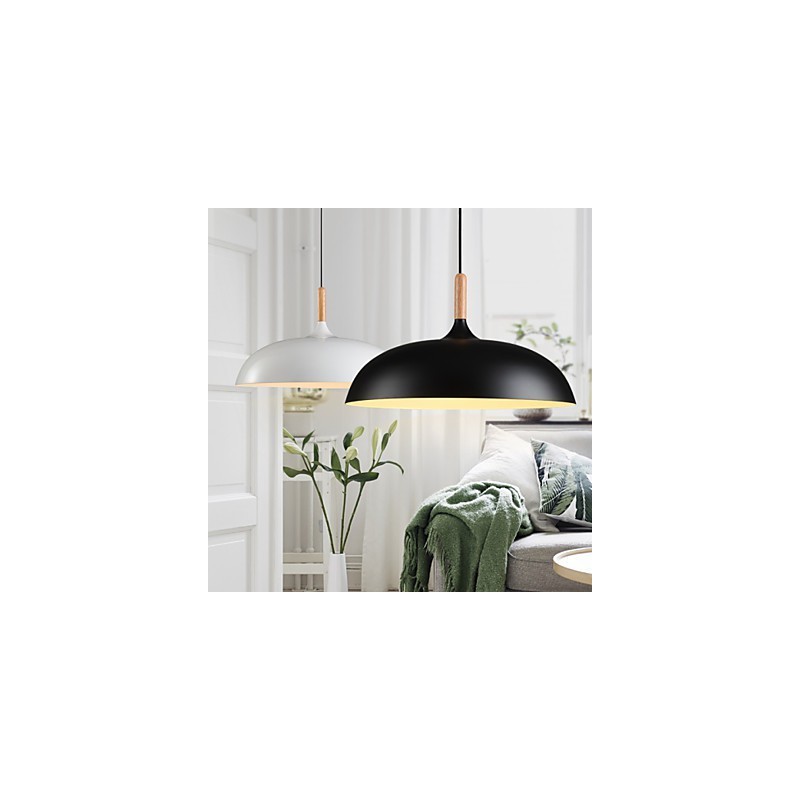 Lampe suspendue rétro en bois et métal pour café