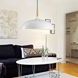 Lampe suspendue rétro en bois et métal pour café