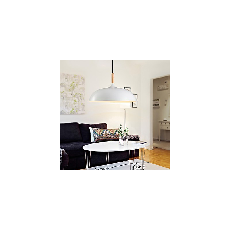 Lampe suspendue rétro en bois et métal pour café